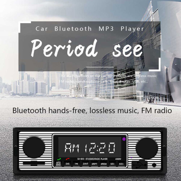 Classic Retro Car Bluetooth Compatible Radio MP3 Player Stereo USB/AUX/SD/ISO/FM - Image 4