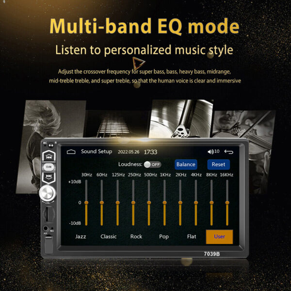7" Single 1Din Car Stereo Radio Apple/Android Carplay Bluetooth Touch Screen Mic - Image 8