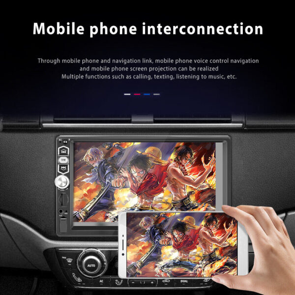 7" Single 1Din Car Stereo Radio Apple/Android Carplay Bluetooth Touch Screen Mic - Image 9