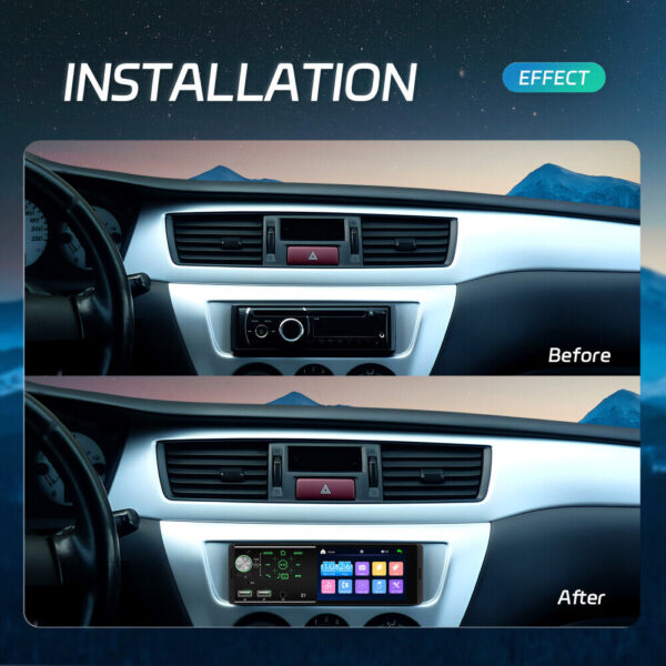 4.1'' Single 1Din Car Stereo Radio Player In-dash Bluetooth Head Unit FM/USB/AUX - Image 4