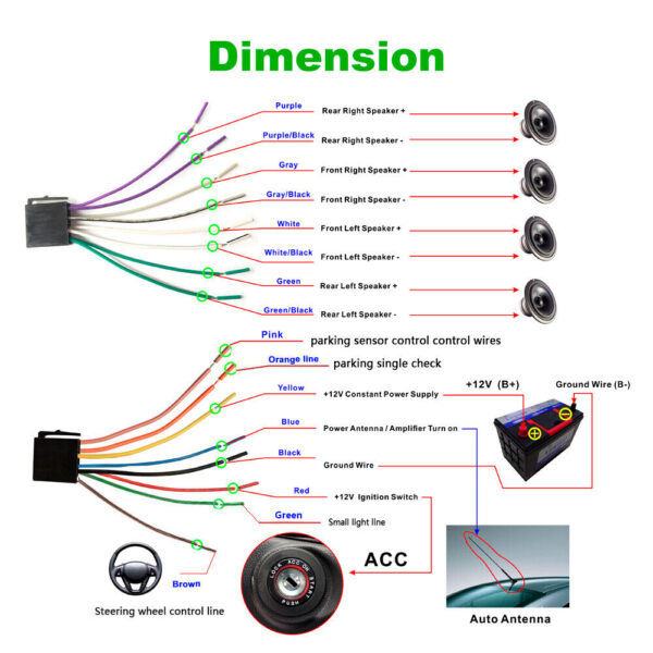 7" Single 1Din Car Stereo Radio Apple/Android Carplay Bluetooth Touch Screen Mic - Image 15