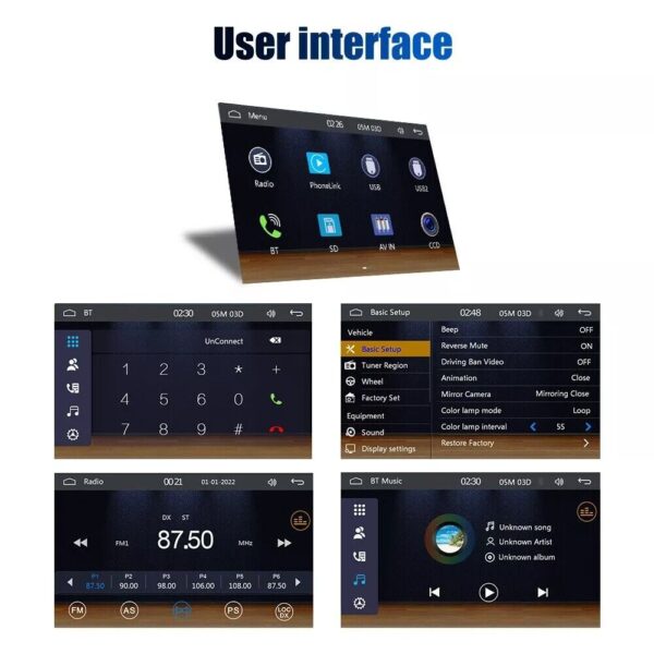 Single 1DIN 7" Car Stereo Radio Apple CarPlay FM BT USB Touch Screen MP5 Player - Image 4