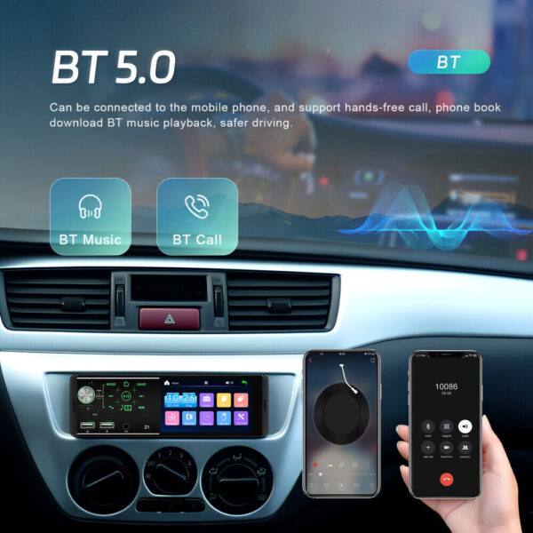 4.1'' Single 1Din Car Stereo Radio Player In-dash Bluetooth Head Unit FM/USB/AUX - Image 5