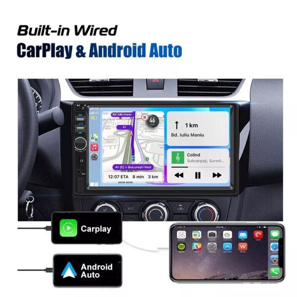Single 1DIN 7" Car Stereo Radio Apple CarPlay FM BT USB Touch Screen MP5 Player - Image 5
