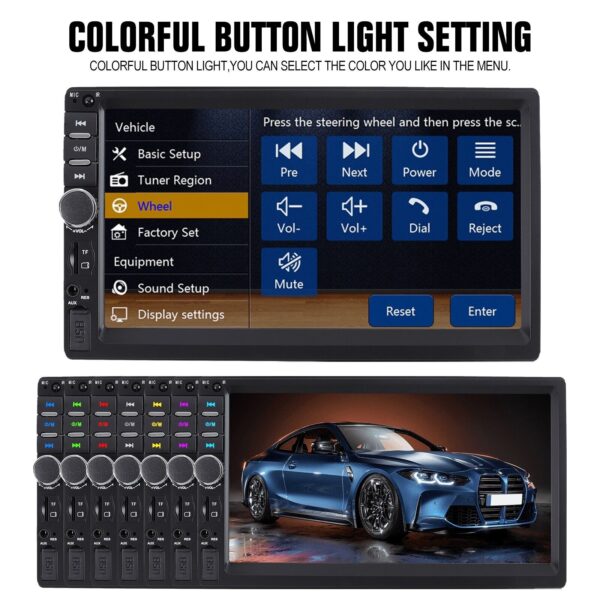Single 1DIN 7" Car Stereo Radio Apple CarPlay FM BT USB Touch Screen MP5 Player - Image 11