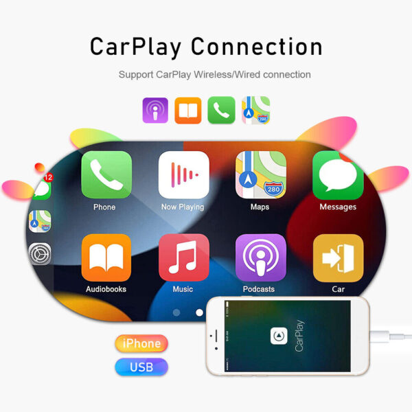 7" Flip Out 1 Din Wireless Carplay Android Auto Car Radio Stereo BT Touch Screen - Image 3