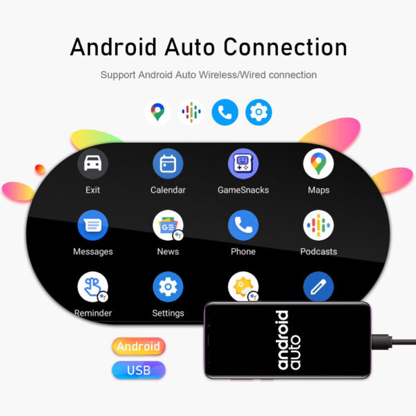 7" Flip Out 1 Din Wireless Carplay Android Auto Car Radio Stereo BT Touch Screen - Image 4