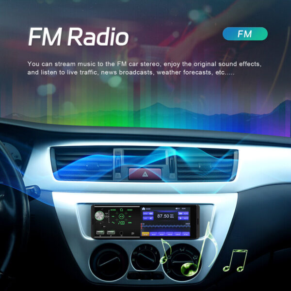 4.1'' Single 1Din Car Stereo Radio Player In-dash Bluetooth Head Unit FM/USB/AUX - Image 6