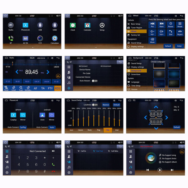 7" Flip Out 1 Din Wireless Carplay Android Auto Car Radio Stereo BT Touch Screen - Image 11
