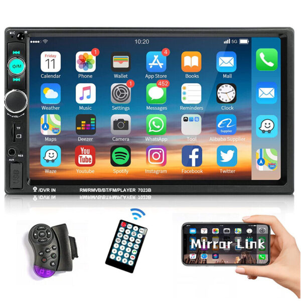 7" inch Bluetooth Car Radio Stereo Double 2DIN FM USB/MP5 Player Touch Screen TF
