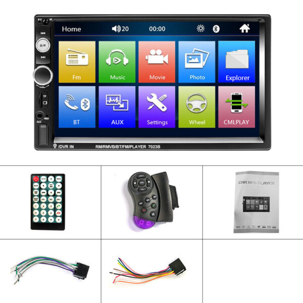 7" inch Bluetooth Car Radio Stereo Double 2DIN FM USB/MP5 Player Touch Screen TF - Image 2