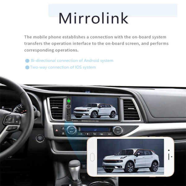 7" inch Bluetooth Car Radio Stereo Double 2DIN FM USB/MP5 Player Touch Screen TF - Image 7
