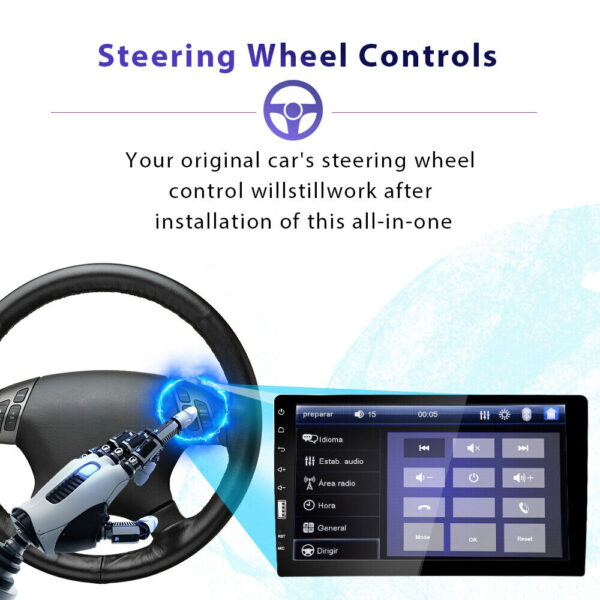 9" Single 1Din Car Stereo Radio for Apple/Android Car Play Touch Screen - Image 3