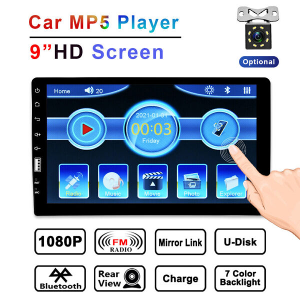 9" Single 1Din Car Stereo Radio for Apple/Android Car Play Touch Screen - Image 10