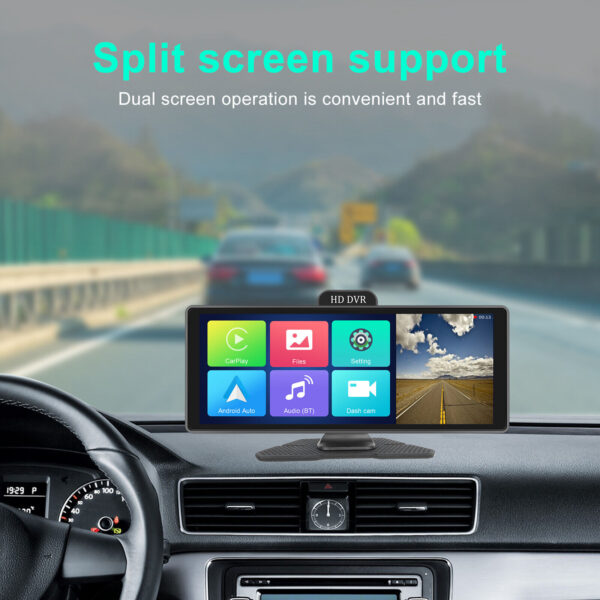 10.26" IPS Touch Screen Wireless Carplay Portable Car Stereo Android Auto HD DVR - Image 4