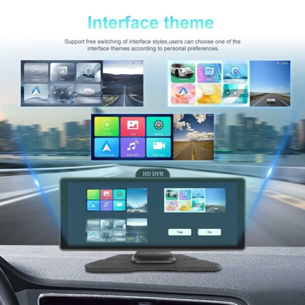 10.26" IPS Touch Screen Wireless Carplay Portable Car Stereo Android Auto HD DVR - Image 5