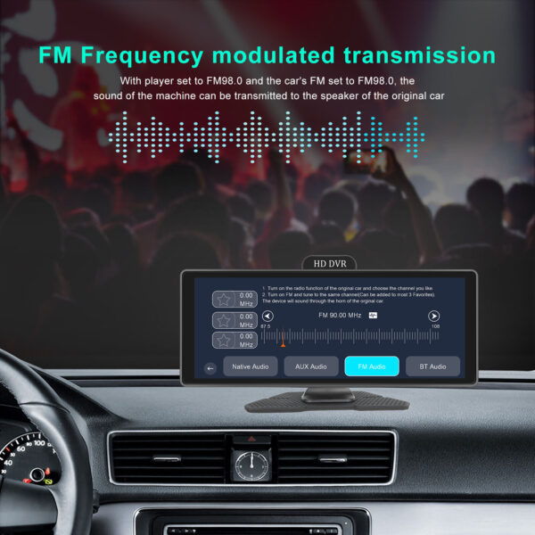 10.26" IPS Touch Screen Wireless Carplay Portable Car Stereo Android Auto HD DVR - Image 10