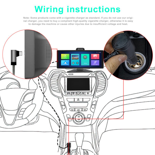 10.26" IPS Touch Screen Wireless Carplay Portable Car Stereo Android Auto HD DVR - Image 15