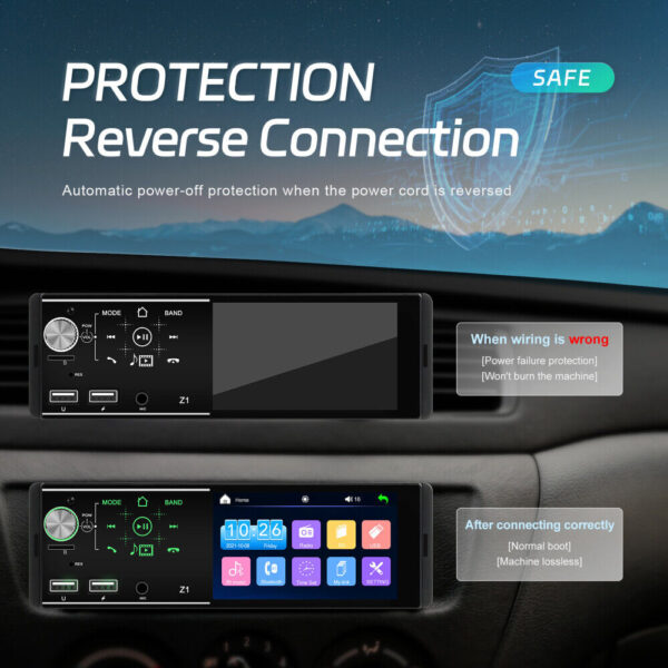 4.1'' Single 1Din Car Stereo Radio Player In-dash Bluetooth Head Unit FM/USB/AUX - Image 12