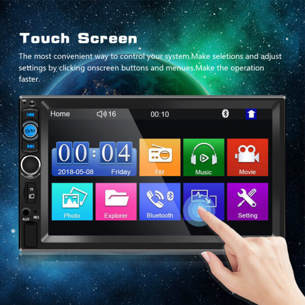 Car Stereo Radio 7" Double 2 DIN Touch Screen Bluetooth FM USB MP5 Player Camera - Image 8