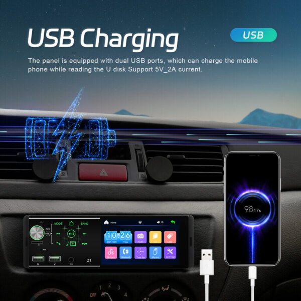 4.1'' Single 1Din Car Stereo Radio Player In-dash Bluetooth Head Unit FM/USB/AUX - Image 14