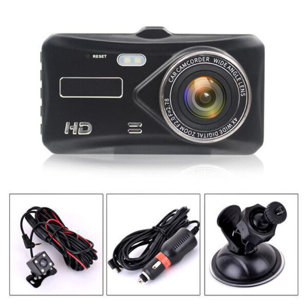 4" In Car Camera Recorder Dual Front and Rear HD 1080P Dash Cam Night Vision - Image 7