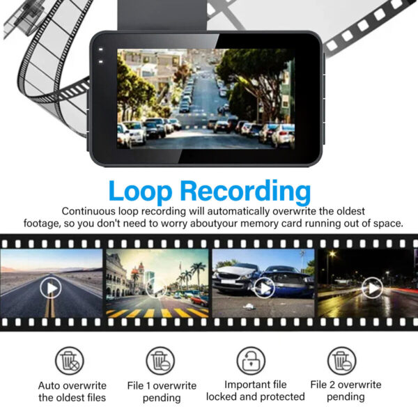 4" Car Camera Recorder GPS WIFI Dual Front Rear HD 1080P Dash Cam Night Vision - Image 9