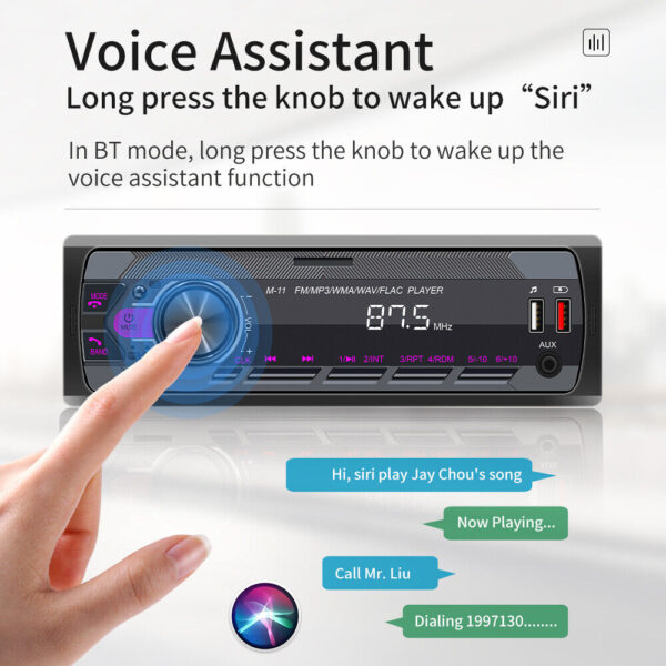 Single 1 Din Car Stereo Radio MP3 Player In-Dash Bluetooth/FM/USB/AUX Head Unit - Image 4
