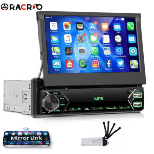 Single 1 DIN Car Radio Stereo Touch Screen Flip out Bluetooth 7 Inch MP5 Player