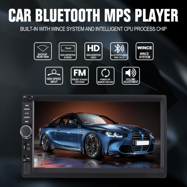 Single 1DIN 7" Car Stereo Radio Apple CarPlay FM BT USB Touch Screen MP5 Player - Image 9