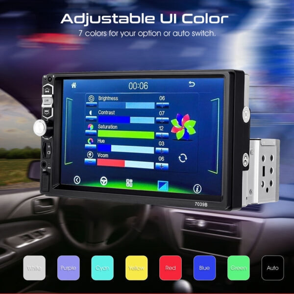 Single 1DIN 7" Car Stereo Radio Apple CarPlay FM BT USB Touch Screen MP5 Player - Image 3