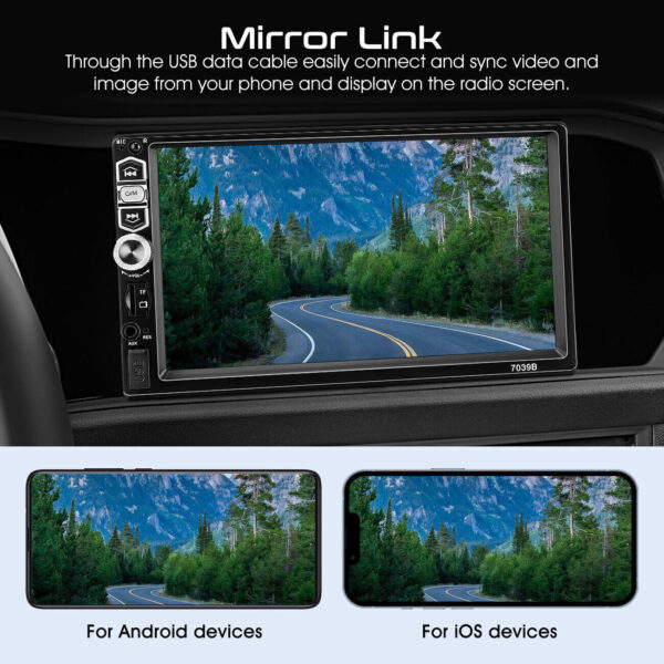 Single 1DIN 7" Car Stereo Radio Apple CarPlay FM BT USB Touch Screen MP5 Player - Image 10