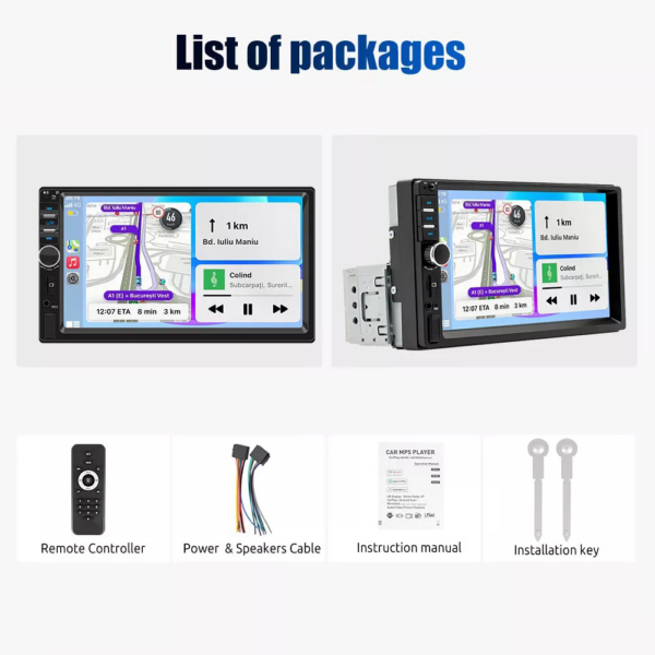 Single 1DIN 7" Car Stereo Radio Apple CarPlay FM BT USB Touch Screen MP5 Player - Image 15