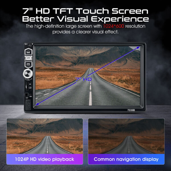 Single 1DIN 7" Car Stereo Radio Apple CarPlay FM BT USB Touch Screen MP5 Player - Image 11