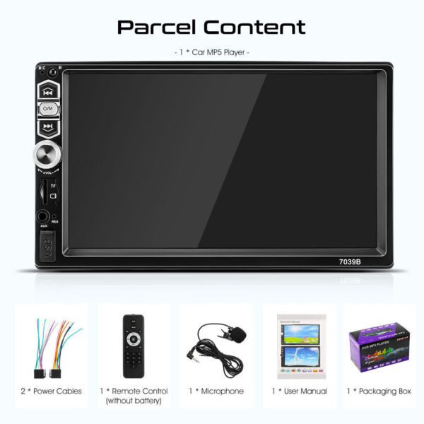 Single 1DIN 7" Car Stereo Radio Apple CarPlay FM BT USB Touch Screen MP5 Player - Image 13