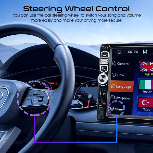 Single 1DIN 7" Car Stereo Radio Apple CarPlay FM BT USB Touch Screen MP5 Player - Image 14