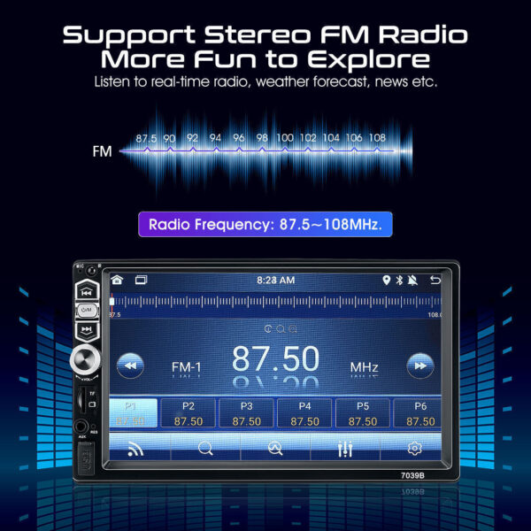 Single 1DIN 7" Car Stereo Radio Apple CarPlay FM BT USB Touch Screen MP5 Player - Image 15