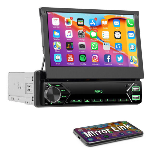 7inch Single 1 DIN Car Radio Stereo Touch Screen Flip out Bluetooth MP5 Player
