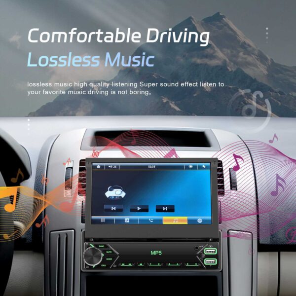 7inch Single 1 DIN Car Radio Stereo Touch Screen Flip out Bluetooth MP5 Player - Image 8