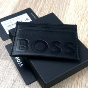 HUGO BOSS Black Genuine Leather Card Holder With 05 Card Slots