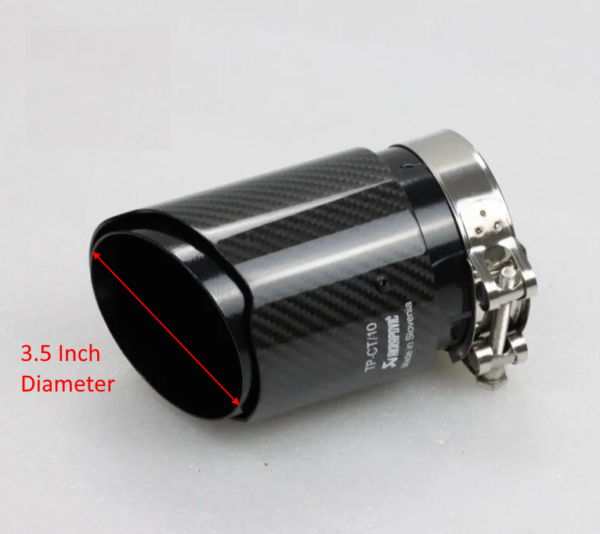 1x Akrapovic Carbon Fibre Gloss Black Exhaust Tip 3.5" Inch Universal Direct Fit - Image 6