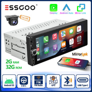 Single 1DIN 7" Android 13 Car Stereo Radio Apple CarPlay FM BT Touch Screen MP3