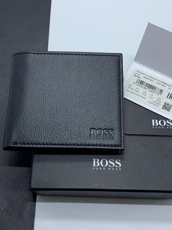 HUGO BOSS Men's BARDIO Bi-Fold Black Leather Wallet 50297527