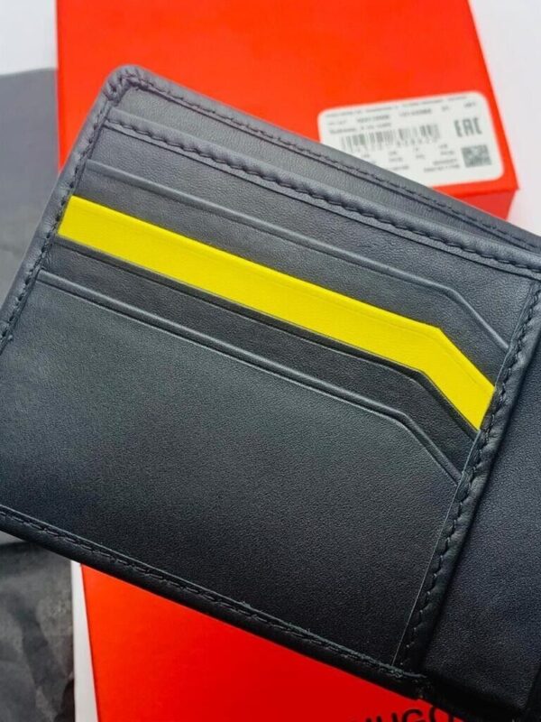 NEW MEN HUGO BY HUGO BOSS SUBWAY 4CC BIFOLD BLACK LEATHER WALLET COIN POCKET - Image 4