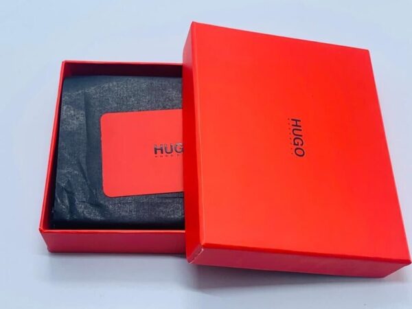 NEW MEN HUGO BY HUGO BOSS SUBWAY 4CC BIFOLD BLACK LEATHER WALLET COIN POCKET - Image 9