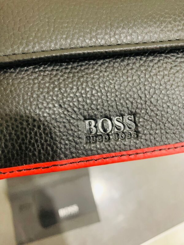 NEW HUGO BOSS MEN MADIAL BIFOLD BLACK AND RED LEATHER WALLET WITH COIN POCKET - Image 11