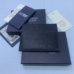 NEW MEN ARMANI BLACK LEATHER CARDHOLDER STYLE 06V2R