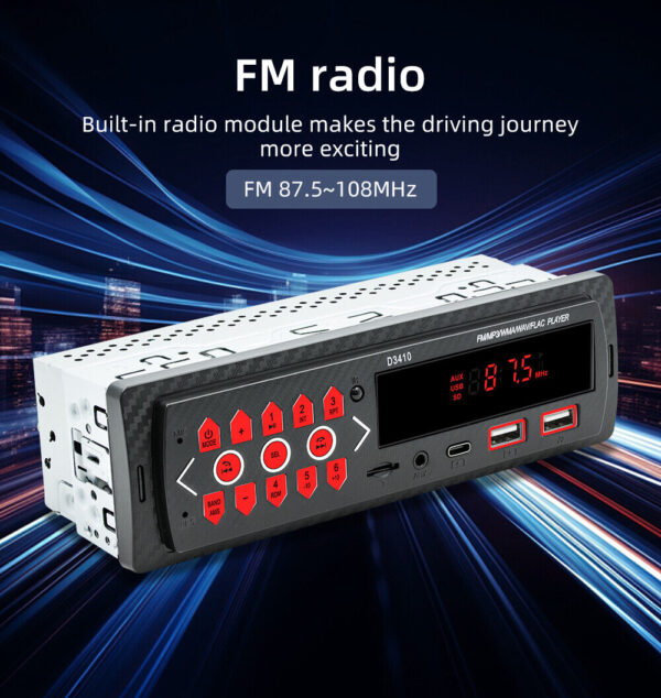 Car Stereo Radio Single 1 Din Bluetooth - Image 9