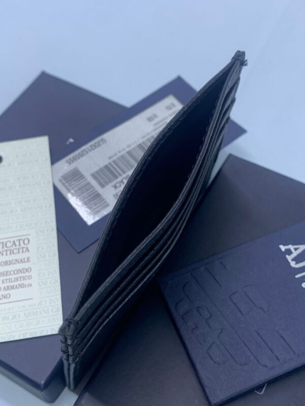 NEW MEN ARMANI BLACK LEATHER CARDHOLDER STYLE 06V2R - Image 5