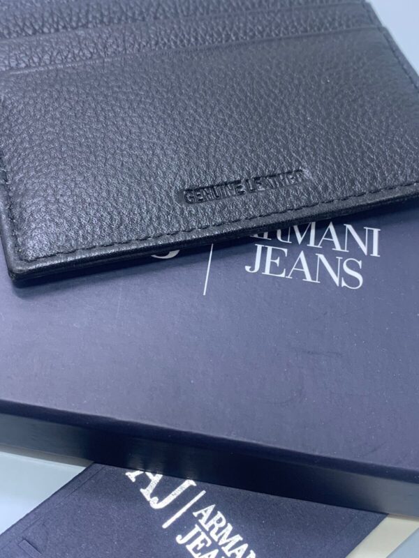 NEW MEN ARMANI BLACK LEATHER CARDHOLDER STYLE 06V2R - Image 6